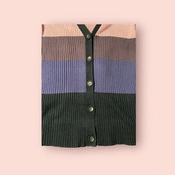 Lane Bryant Long-Sleeve Ribbed Cardigan – Stripe – NWOT 14/16 – Button-Front - Picture 6 of 7